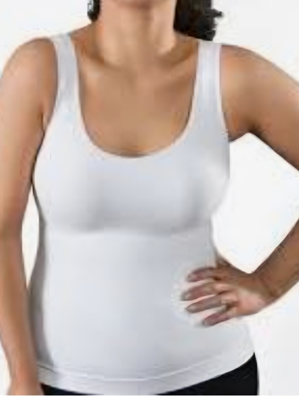 Curveez Essential Square Neck Shapewear Tank Top White Size Xl - Cur3510